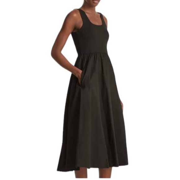 Everlane Dresses & Skirts - Everlane The Rivera Midi Dress Size Medium Black Fit & Flare Minimalist